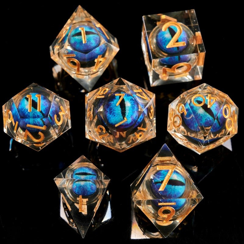 7PCS resin Dice Set Dragon and Dungeon Polyhedral Dice, Punk Style Role-Play RPG Explorer MTG Pioneer Game DND Dice Set