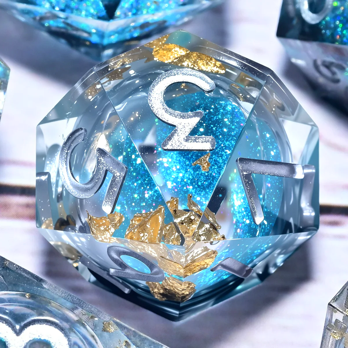7PCS resin Dice Set Dragon and Dungeon Polyhedral Dice, Punk Style Role-Play RPG Explorer MTG Pioneer Game DND Dice Set