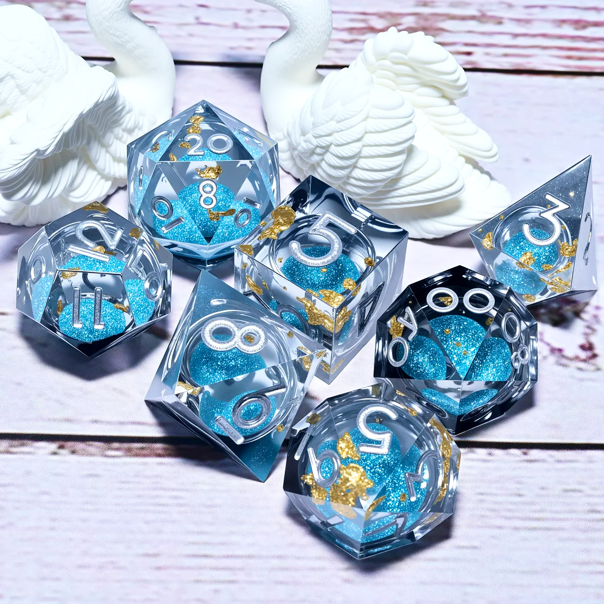 7PCS resin Dice Set Dragon and Dungeon Polyhedral Dice, Punk Style Role-Play RPG Explorer MTG Pioneer Game DND Dice Set