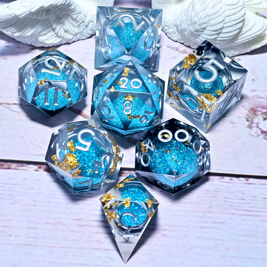 7PCS resin Dice Set Dragon and Dungeon Polyhedral Dice, Punk Style Role-Play RPG Explorer MTG Pioneer Game DND Dice Set