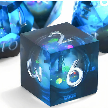 7PCS resin Dice Set Dragon and Dungeon Polyhedral  Dice, Punk Style Role-Play RPG Explorer MTG Pioneer Game DND Dice Set