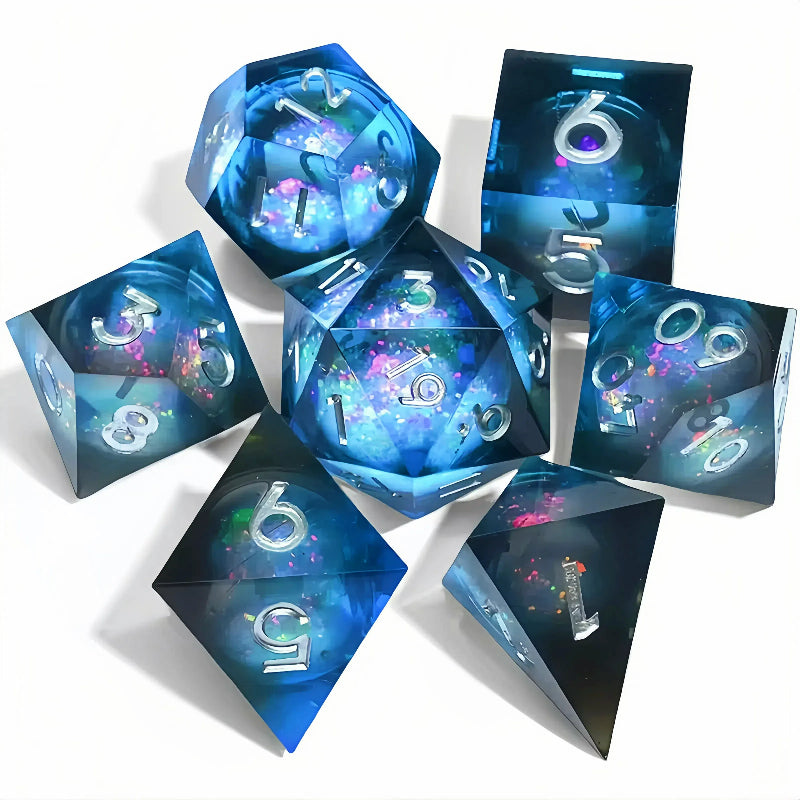 7PCS resin Dice Set Dragon and Dungeon Polyhedral  Dice, Punk Style Role-Play RPG Explorer MTG Pioneer Game DND Dice Set