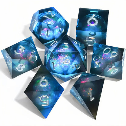 7PCS resin Dice Set Dragon and Dungeon Polyhedral  Dice, Punk Style Role-Play RPG Explorer MTG Pioneer Game DND Dice Set
