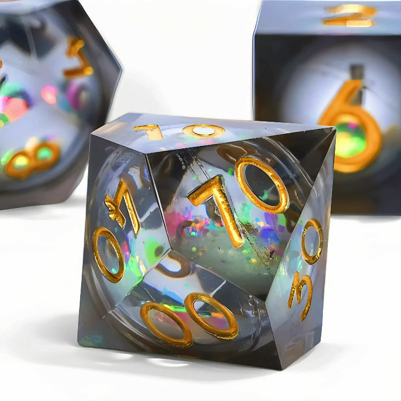 7PCS resin Dice Set Dragon and Dungeon Polyhedral  Dice, Punk Style Role-Play RPG Explorer MTG Pioneer Game DND Dice Set