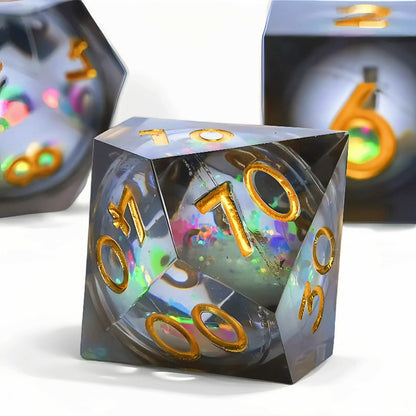 7PCS resin Dice Set Dragon and Dungeon Polyhedral  Dice, Punk Style Role-Play RPG Explorer MTG Pioneer Game DND Dice Set