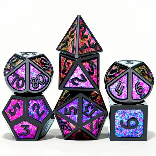 Metal dice set D&D, 7piece polyhedron DND D20 D12 D10 D8 D6 D4 dice set, suitable for Dungeons and Dragons RPG game dnd dice set