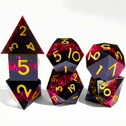 Set de 7 dés en résine pour Donjons et Dragons, dés polyédriques style punk pour jeux de rôle RPG, exploration, MTG, pionnier et DND.