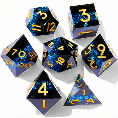 7PCS resin Dice Set Dragon and Dungeon Polyhedral  Dice, Punk Style Role-Play RPG Explorer MTG Pioneer Game DND Dice Set