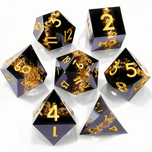 7PCS resin Dice Set Dragon and Dungeon Polyhedral  Dice, Punk Style Role-Play RPG Explorer MTG Pioneer Game DND Dice Set