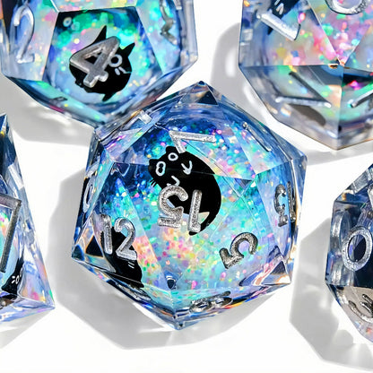 Lot de 7 dés en résine pour Donjons et Dragons, dés polyédriques, style punk pour jeux de rôle RPG, exploration, MTG, pionnier, jeu DND.