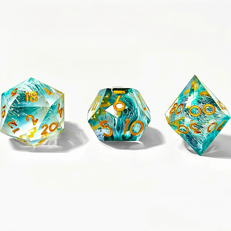 Set de 7 dés en résine pour jeux de rôle, style punk, idéal pour Dungeons & Dragons, MTG et autres jeux de société.