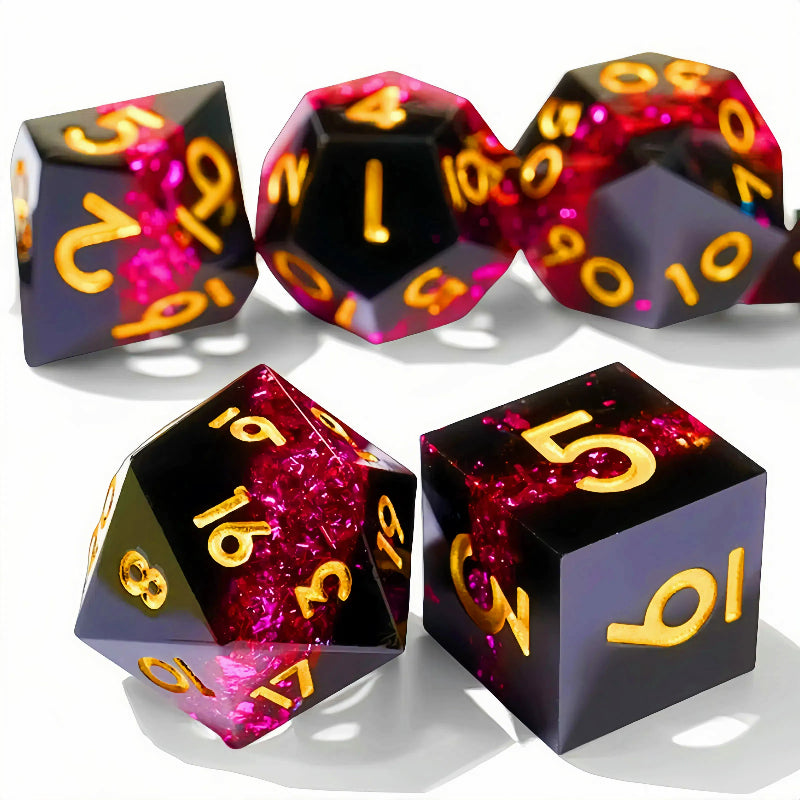 Set de 7 dés en résine pour Donjons et Dragons, dés polyédriques style punk pour jeux de rôle RPG, exploration, MTG, pionnier et DND.