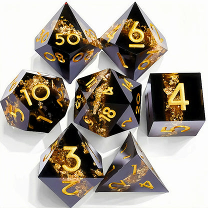 7PCS resin Dice Set Dragon and Dungeon Polyhedral  Dice, Punk Style Role-Play RPG Explorer MTG Pioneer Game DND Dice Set