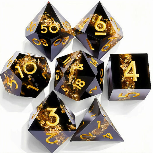 7PCS resin Dice Set Dragon and Dungeon Polyhedral  Dice, Punk Style Role-Play RPG Explorer MTG Pioneer Game DND Dice Set