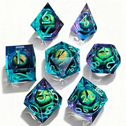 Set de 7 dés en résine pour Donjons et Dragons, dés polyédriques style punk pour jeux de rôle RPG, jeux d'exploration, MTG, Pioneer et DND.