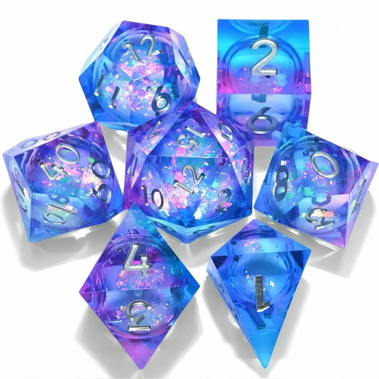 7PCS resin Dice Set Dragon and Dungeon Polyhedral  Dice, Punk Style Role-Play RPG Explorer MTG Pioneer Game DND Dice Set
