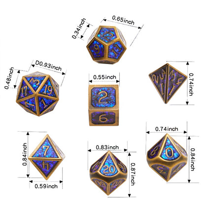 Metal dice set D&D, 7piece polyhedron DND , suitable for Dungeons and Dragons RPG game dnd dice set