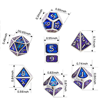 Metal dice set D&D, 7piece polyhedron DND dice set, suitable for Dungeons and Dragons RPG game dnd dice set