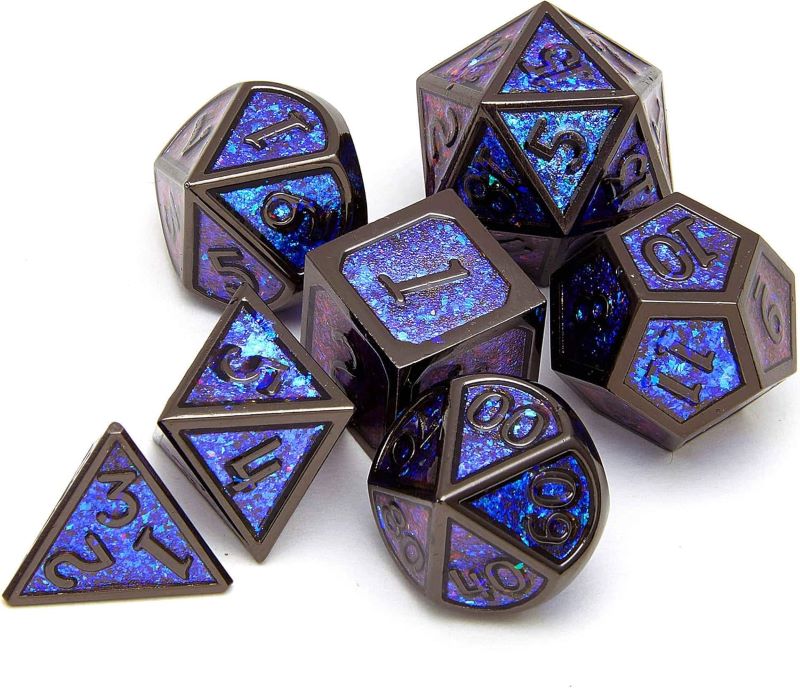 Metal dice set D&D, 7piece polyhedron DND , suitable for Dungeons and Dragons RPG game dnd dice set