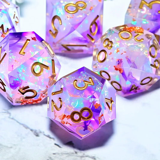 7PCS resin Dice Set Dragon and Dungeon Polyhedral  Dice, Punk Style Role-Play RPG Explorer MTG Pioneer Game DND Dice Set