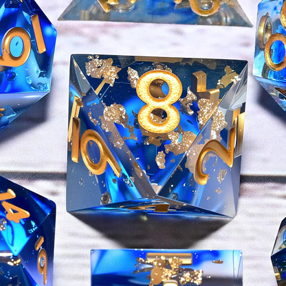 7PCS resin Dice Set Dragon and Dungeon Polyhedral  Dice, Punk Style Role-Play RPG Explorer MTG Pioneer Game DND Dice Set