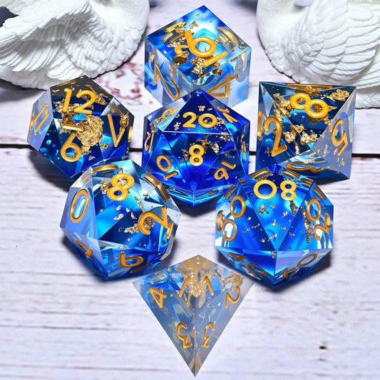 7PCS resin Dice Set Dragon and Dungeon Polyhedral  Dice, Punk Style Role-Play RPG Explorer MTG Pioneer Game DND Dice Set