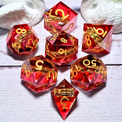 Set de 7 dés en résine pour Donjons et Dragons, dés polyédriques style punk pour jeux de rôle RPG, exploration, MTG, pionnier et DND.