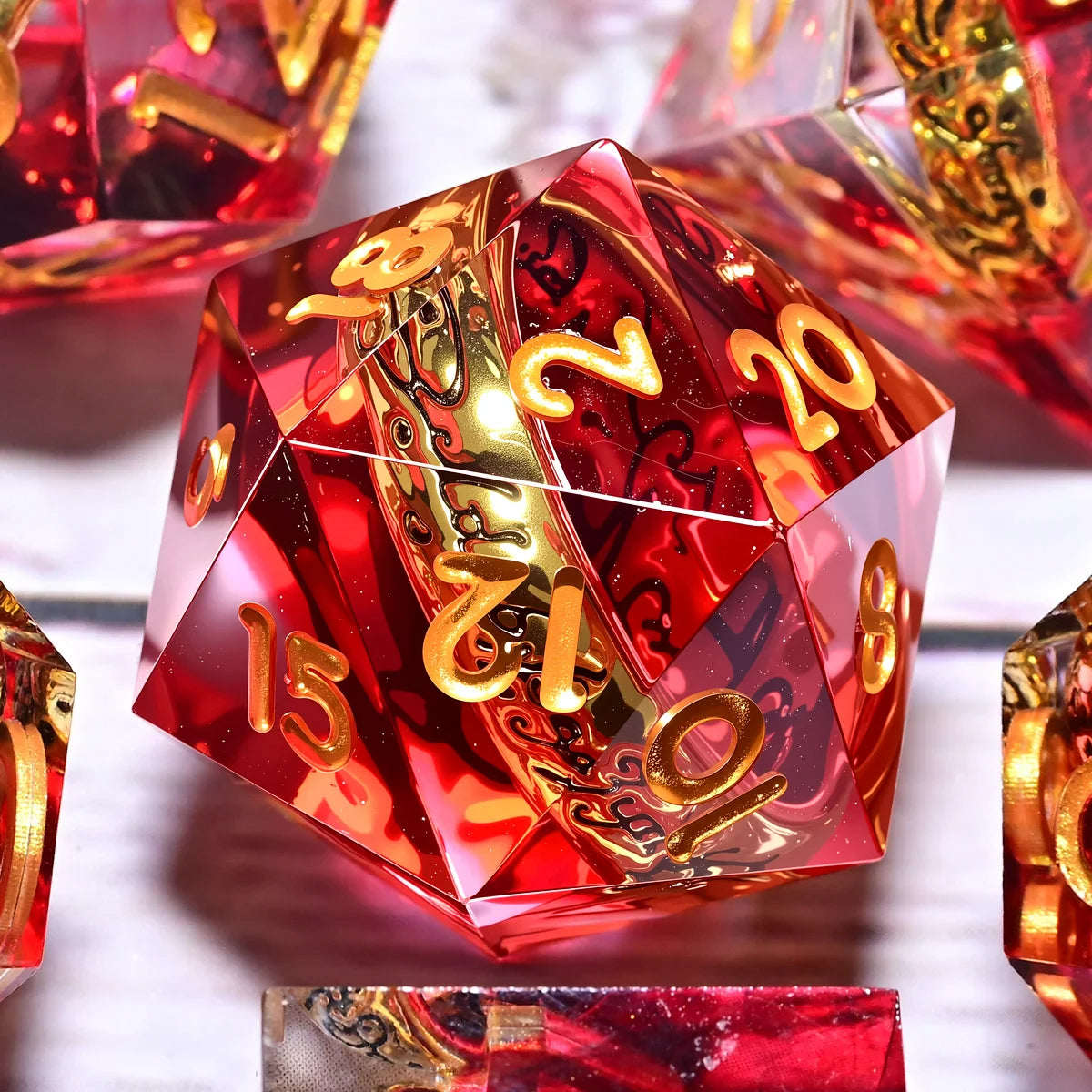 Set de 7 dés en résine pour Donjons et Dragons, dés polyédriques style punk pour jeux de rôle RPG, exploration, MTG, pionnier et DND.