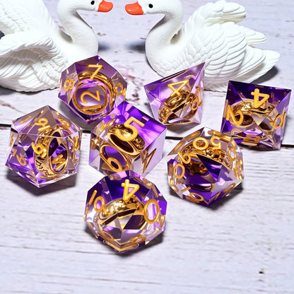 7-Piece Resin Dice Set, Dragon and Dungeon Polyhedral Dice, Punk Style Role-Playing RPG Explorer MTG Pioneer Game DND Dice Set