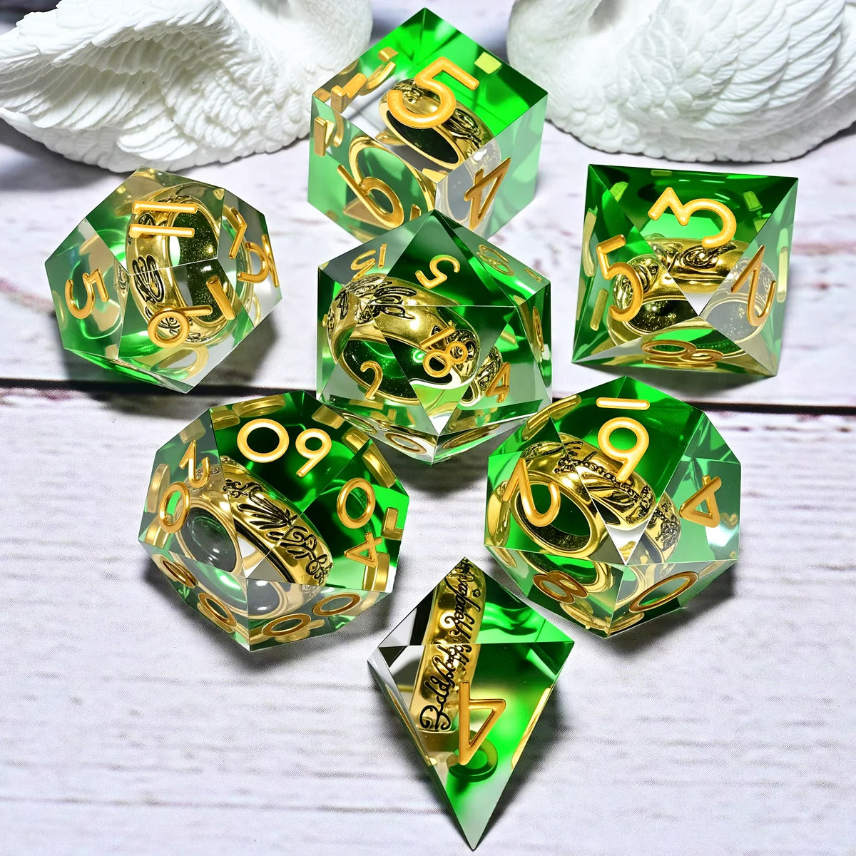 Set de 7 dés en résine pour Donjons et Dragons, dés polyédriques, style punk pour jeux de rôle RPG, exploration, MTG, Pionnier et D&D.