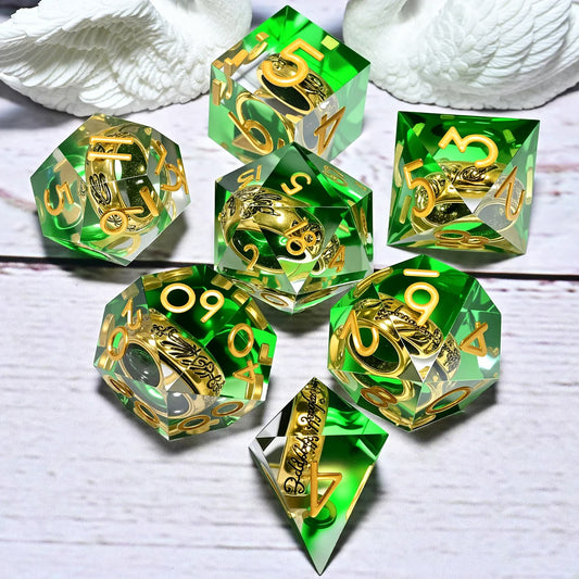 7PCS resin Dice Set Dragon and Dungeon Polyhedral  Dice, Punk Style Role-Play RPG Explorer MTG Pioneer Game DND Dice Set