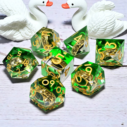 Set de 7 dés en résine pour Donjons et Dragons, dés polyédriques, style punk pour jeux de rôle RPG, exploration, MTG, Pionnier et D&D.