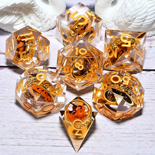 7PCS resin Dice Set Dragon and Dungeon Polyhedral  Dice, Punk Style Role-Play RPG Explorer MTG Pioneer Game DND Dice Set