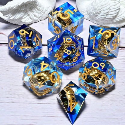 7PCS resin Dice Set Dragon and Dungeon Polyhedral  Dice, Punk Style Role-Play RPG Explorer MTG Pioneer Game DND Dice Set