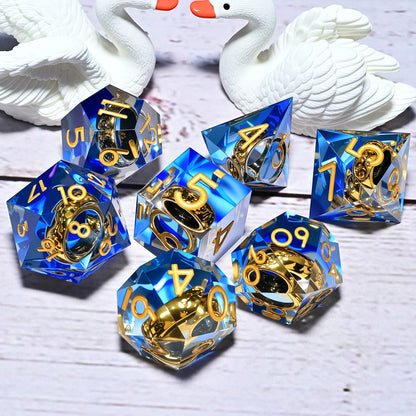 7PCS resin Dice Set Dragon and Dungeon Polyhedral  Dice, Punk Style Role-Play RPG Explorer MTG Pioneer Game DND Dice Set