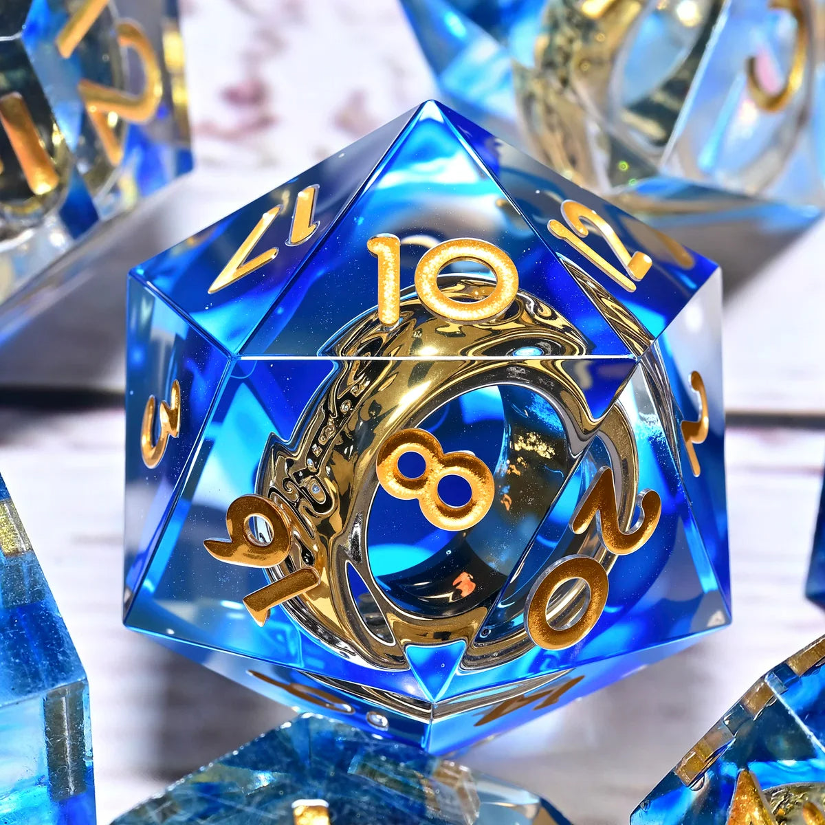 7PCS resin Dice Set Dragon and Dungeon Polyhedral  Dice, Punk Style Role-Play RPG Explorer MTG Pioneer Game DND Dice Set