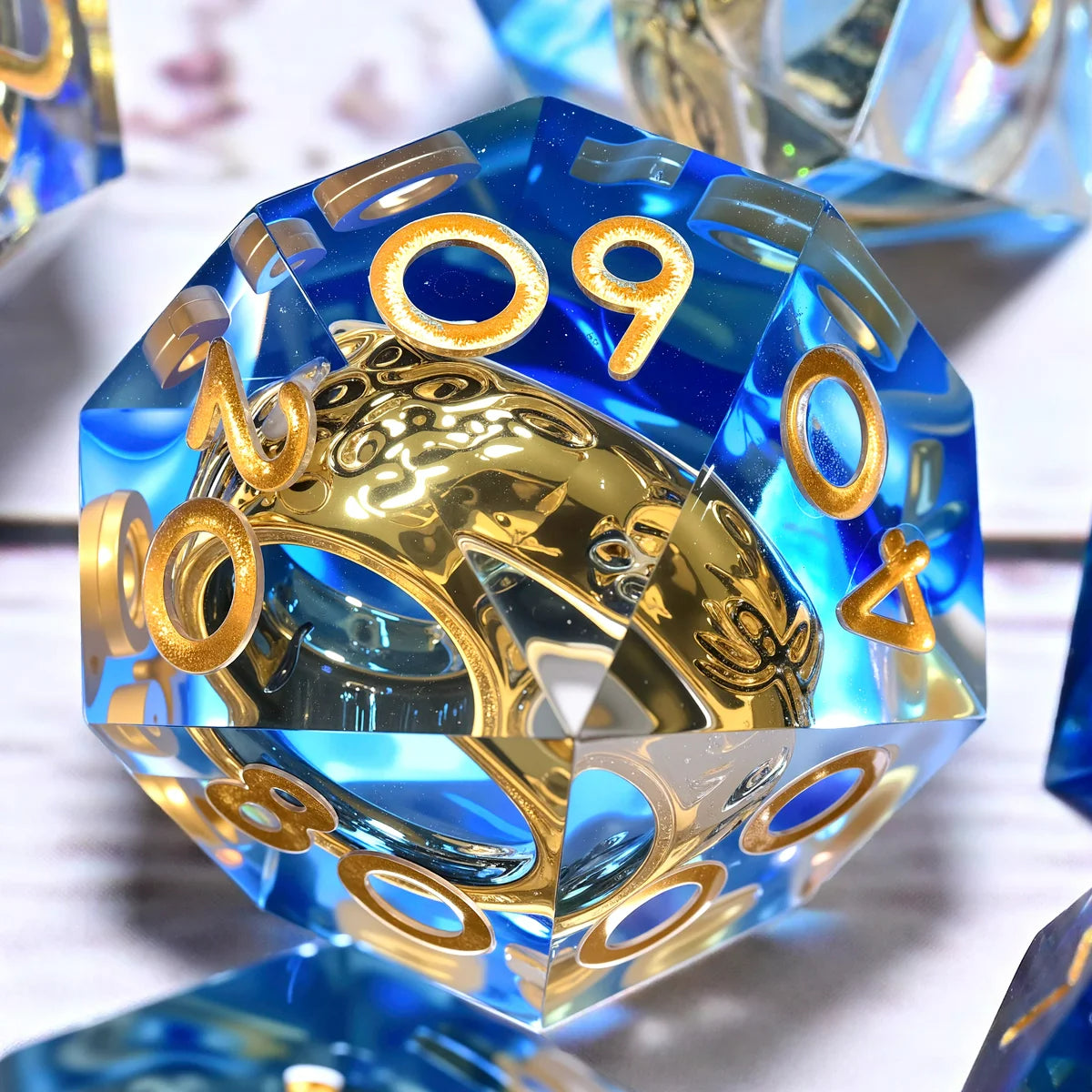7PCS resin Dice Set Dragon and Dungeon Polyhedral  Dice, Punk Style Role-Play RPG Explorer MTG Pioneer Game DND Dice Set