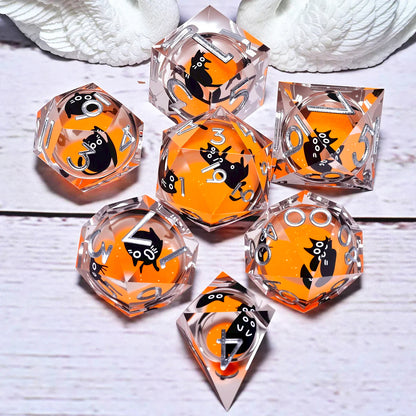 7PCS resin Dice Set Dragon and Dungeon Polyhedral  Dice, Punk Style Role-Play RPG Explorer MTG Pioneer Game DND Dice Set
