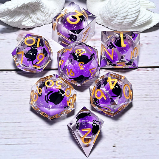 7PCS resin Dice Set Dragon and Dungeon Polyhedral  Dice, Punk Style Role-Play RPG Explorer MTG Pioneer Game DND Dice Set