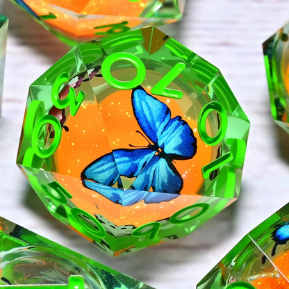 7PCS resin Dice Set Dragon and Dungeon Polyhedral  Dice, Punk Style Role-Play RPG Explorer MTG Pioneer Game DND Dice Set