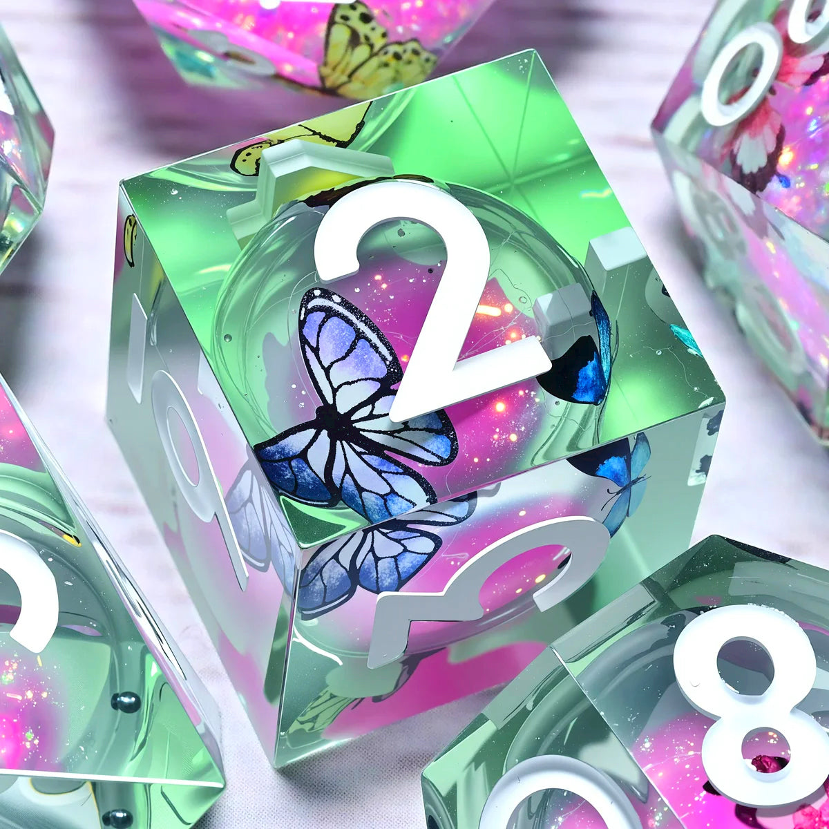 7PCS resin Dice Set Dragon and Dungeon Polyhedral  Dice, Punk Style Role-Play RPG Explorer MTG Pioneer Game DND Dice Set