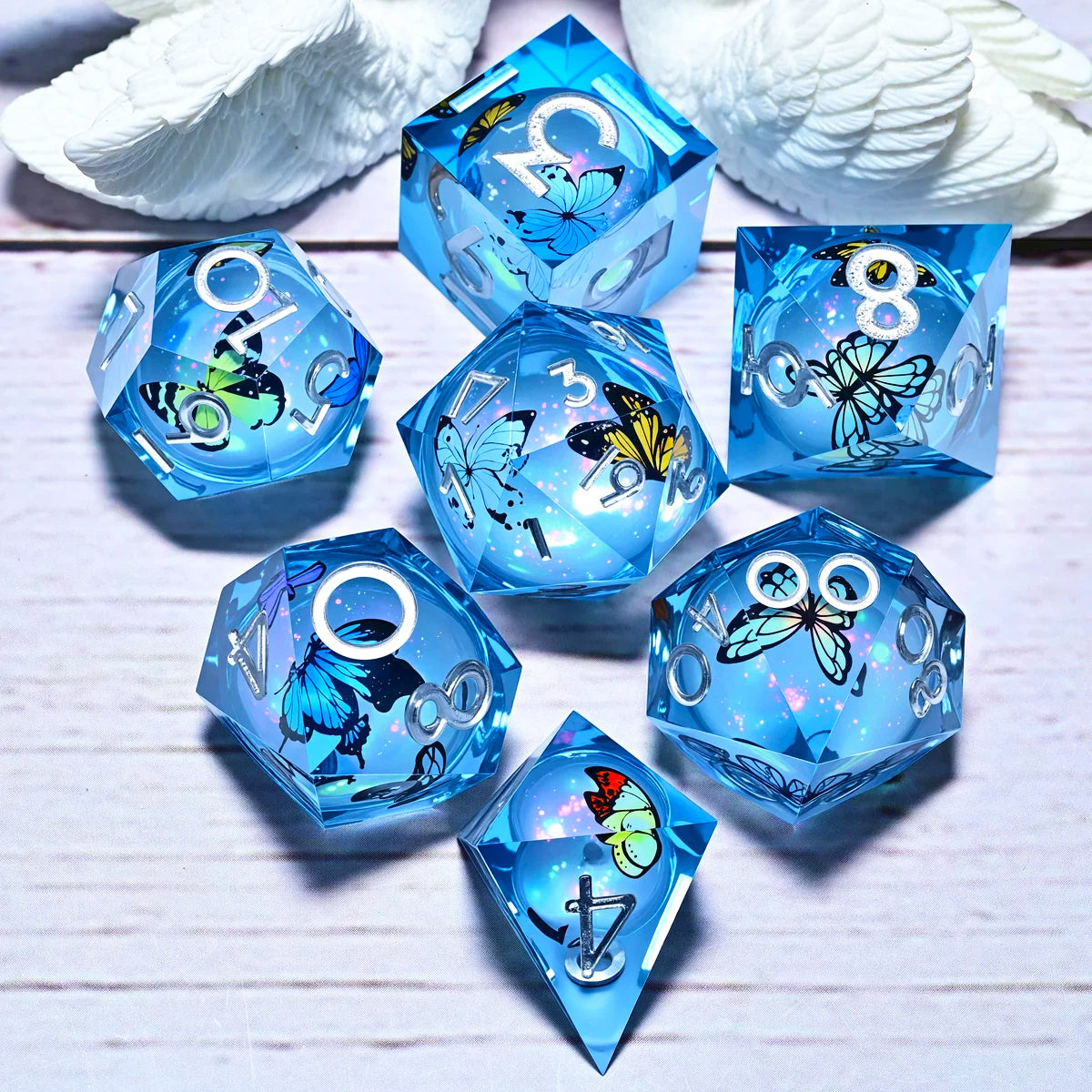 7PCS resin Dice Set Dragon and Dungeon Polyhedral  Dice, Punk Style Role-Play RPG Explorer MTG Pioneer Game DND Dice Set