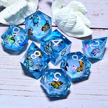 7PCS resin Dice Set Dragon and Dungeon Polyhedral  Dice, Punk Style Role-Play RPG Explorer MTG Pioneer Game DND Dice Set