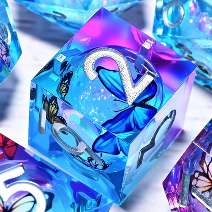 Lot de 7 dés en résine pour Donjons et Dragons, dés polyédriques, style punk pour jeux de rôle, RPG, MTG, explorateur, pionnier, jeu DND.