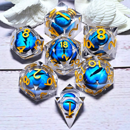 7PCS resin Dice Set Dragon and Dungeon Polyhedral  Dice, Punk Style Role-Play RPG Explorer MTG Pioneer Game DND Dice Set