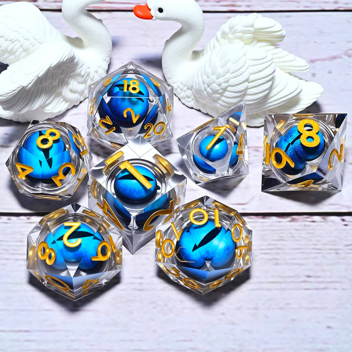 7PCS resin Dice Set Dragon and Dungeon Polyhedral  Dice, Punk Style Role-Play RPG Explorer MTG Pioneer Game DND Dice Set