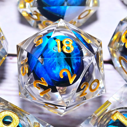7PCS resin Dice Set Dragon and Dungeon Polyhedral  Dice, Punk Style Role-Play RPG Explorer MTG Pioneer Game DND Dice Set
