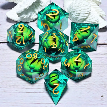 7PCS resin Dice Set Dragon and Dungeon Polyhedral  Dice, Punk Style Role-Play RPG Explorer MTG Pioneer Game DND Dice Set
