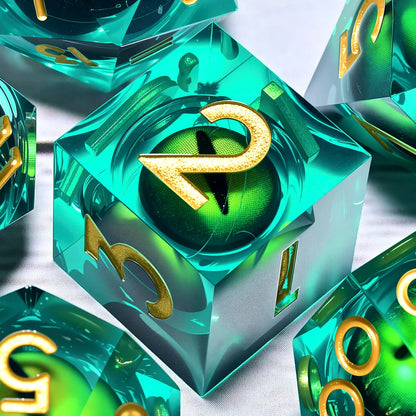 7PCS resin Dice Set Dragon and Dungeon Polyhedral  Dice, Punk Style Role-Play RPG Explorer MTG Pioneer Game DND Dice Set