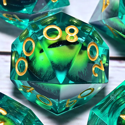 7PCS resin Dice Set Dragon and Dungeon Polyhedral  Dice, Punk Style Role-Play RPG Explorer MTG Pioneer Game DND Dice Set
